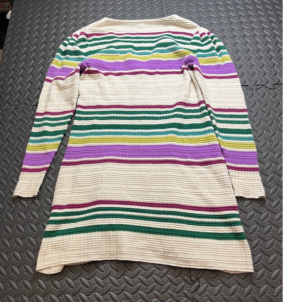 FREE PEOPLE Gidget Sweater Dress Womens Multi Striped Ribbed Knit V-Neck Medium - Picture 7 of 10